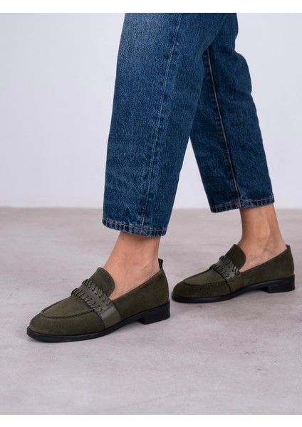 Rynor Haki Süet Hakiki Deri Kadın Makosen modelleri