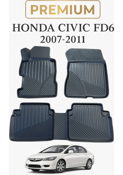 Honda Civic Fd6 2007-2011 Uyumlu 3D Oto Paspas Premium