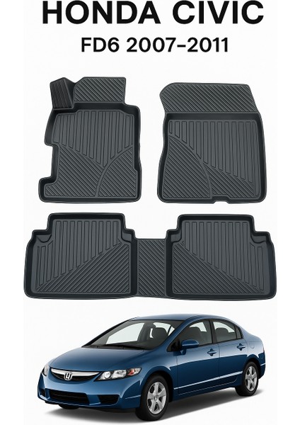 Honda Civic Fd6 2007-2011 Uyumlu 3D Oto Paspas Premium indirimleri