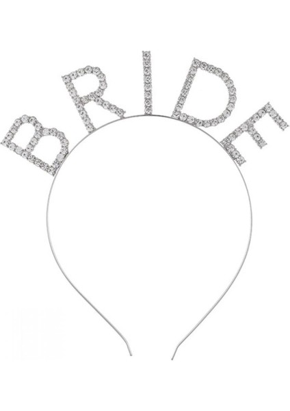 Bfs Mega Boy Kristal Taşlı Gümüş Bride Taç Gelin Tacı 20X21 cm