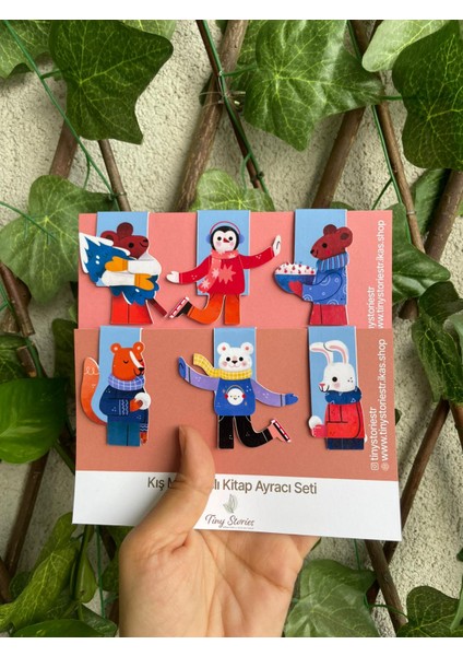 Mıknatıslı Kitap Ayracı - Kış Temalı 6 Adet