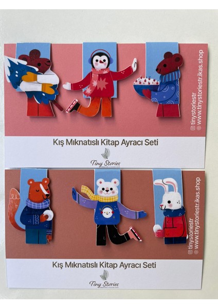 Mıknatıslı Kitap Ayracı - Kış Temalı 6 Adet fiyatları