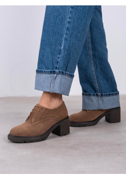 Svor Camel Süet Hakiki Deri Kadın Makosen modelleri