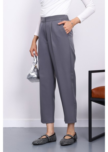 Füme Dabıl Bel Lastikli Havuç Pantolon fiyatları