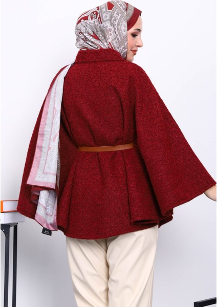 Bordo Kemerli Kaşe Panço fırsatları