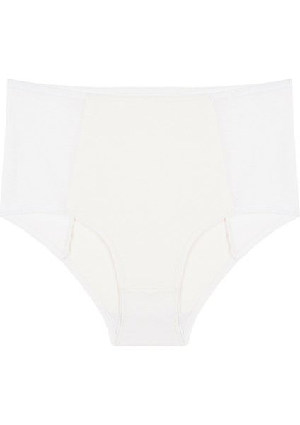 Beauty Mesh Yüksek Bel Beyaz Slip Külot