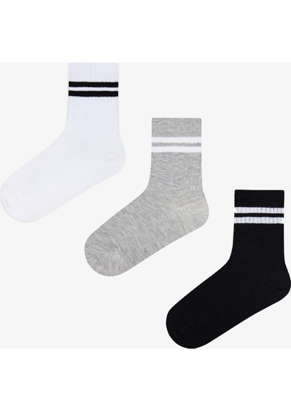 Erkek Çocuk Lines 3lü Tenis Çok Renkli Soket Çorap