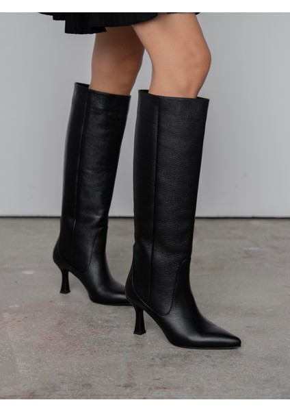 Ambra Siyah Hakiki Deri Kadın Çizme fiyatları