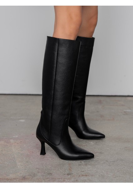 Ambra Siyah Hakiki Deri Kadın Çizme fırsatları