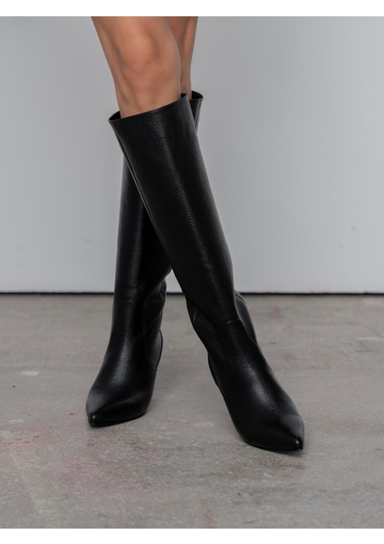 Ambra Siyah Hakiki Deri Kadın Çizme indirimleri