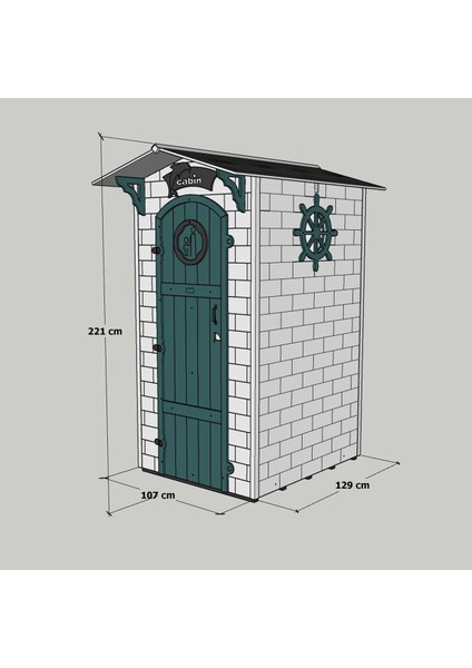 Ahşap Soyunma Kabini Xl Kırmızı