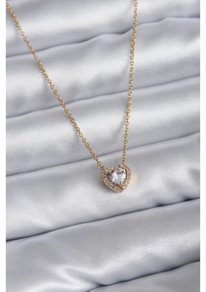 Bfs 316L Çelik Zincir Gold Renk Charm Kadın Kolye