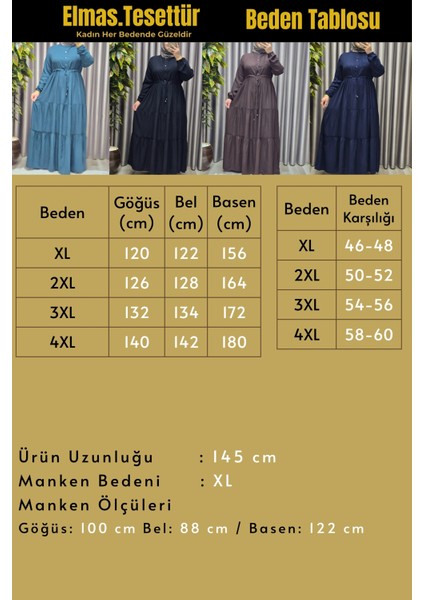 Kadın Tesettür Giyim Büyük Beden Üç Katlı Elbise modelleri