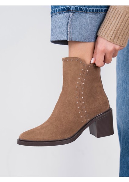 Hera Camel Süet Hakiki Deri Kadın Bot