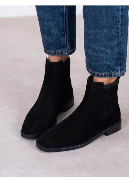 Evora Siyah Süet Hakiki Deri Kadın Bot fırsatları