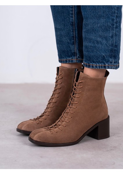 Hensy Camel Süet Hakiki Deri Kadın Bot modelleri