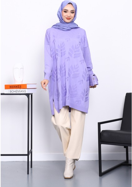 Lila Soğuk İplik Merserize Triko Tunik fiyatları