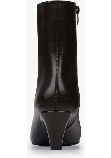 Kadın Lulu Kahve Cilt Kısa Topuklu Bot indirimleri