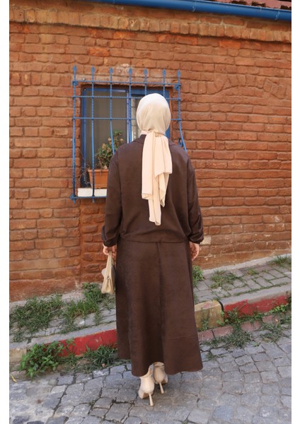 Fermuarlı Etekli Süet Takım indirimleri