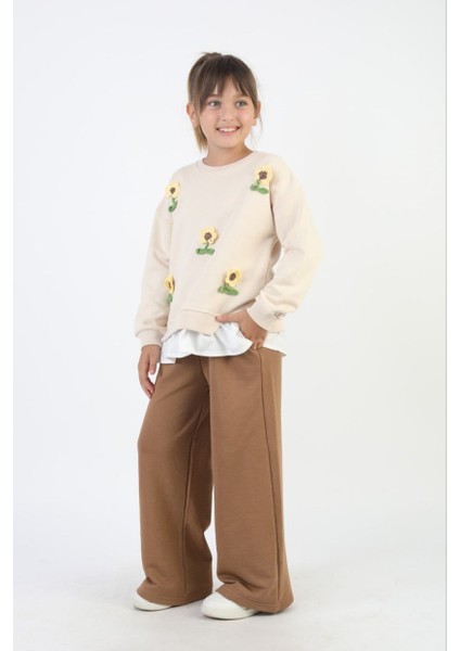 Kız Ayçiçek Detaylı Eşofman Takımı fırsatları