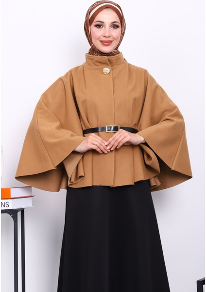 Camel Kemerli Kaşe Panço modelleri