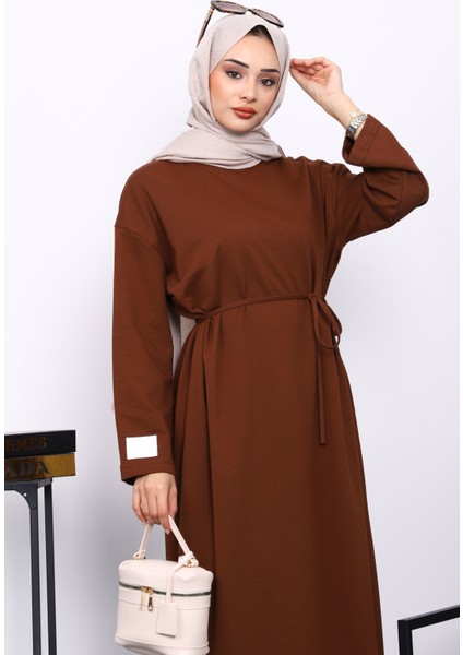Kahverengi İki İplik Modal Elbise modelleri