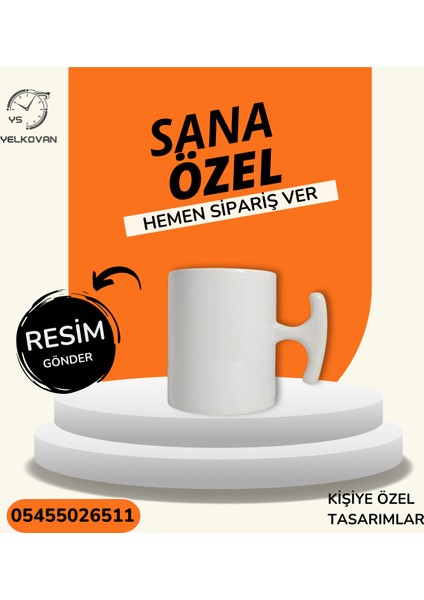 Porselen Bardak Beyaz T-Şekilli Minimal Tasarım | Yelkovanstudio