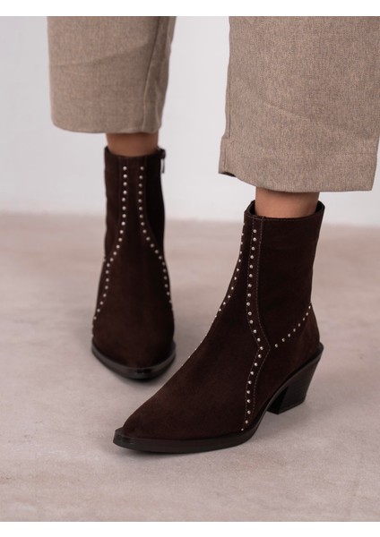 Ruxan Kahve Süet Hakiki Deri Kadın Bot