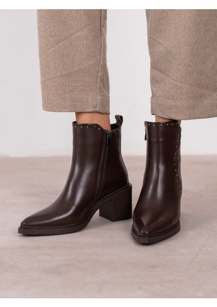 Hera Kahve Hakiki Deri Kadın Bot modelleri