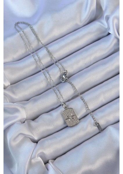 Bfs 316L Çelik Zincir Gümüş Renk Zirkon Taşlı Kutup Yıldızlı Vintage Kolye fiyatları