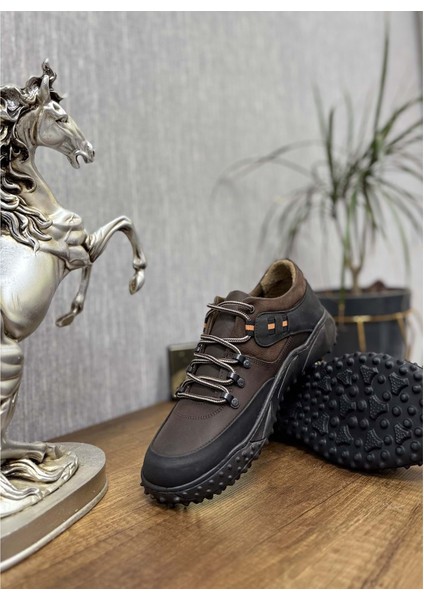 Erkek Hakiki Deri Trekking & Hiking Outdoor Ayakkabı - Kahverengi - 43 fırsatları