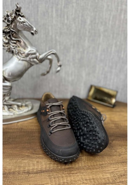 Erkek Hakiki Deri Trekking & Hiking Outdoor Ayakkabı - Kahverengi - 43 indirimleri