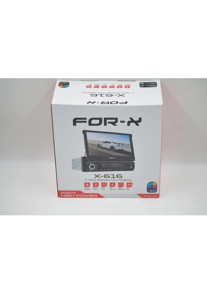 Indash Teyp – For-X X-616 Indash Kızaklı Ekranlı Teyp – Park Kameralı