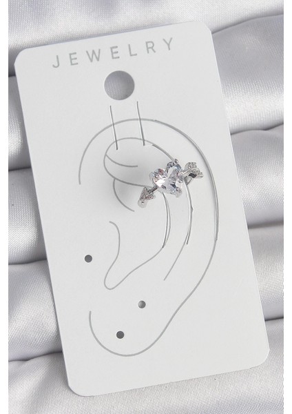 Bfs Pirinç Gümüş Renk Zirkon Taşlı Yıldız Model Kadın Kıkırdak Küpe fiyatları