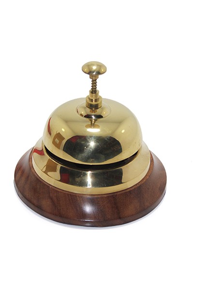 Resepsiyon Zili Üstü Pirinç Altı Ahşap Masaüstü