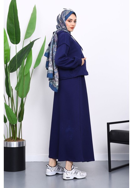 Lacivert Üç İplik Sweat Hırka Elbise Kombin Takım fırsatları