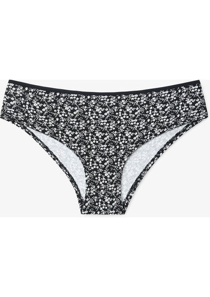Çiçekli Silhouette 3'lü Normal Bel Hipster Külot