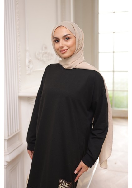 Siyah Bisiklet Yaka Armalı Tunik fiyatları