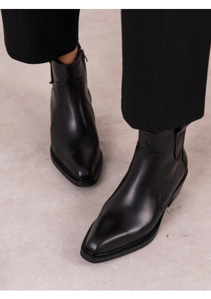 Estelle Siyah Hakiki Deri Kadın Bot fiyatları