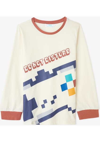 Erkek Çocuk Gaming Baskılı Uzun Kollu Pamuklu 2'li Pijama Takımı