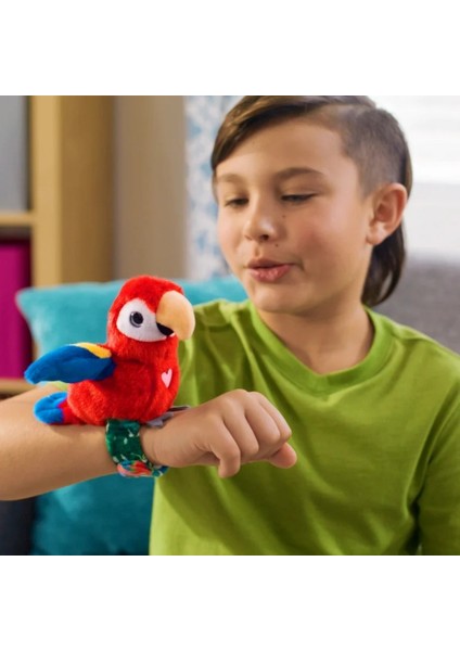 Peluş Ses Tekrarlı Hayvan Bileklik Aksesuar - Kırmızı Papağan (Lisinya) modelleri