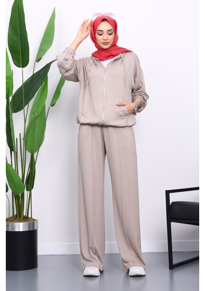 Taş Kapşonlu Fermuarlı Kanguru Cepli Modal Takım fiyatları