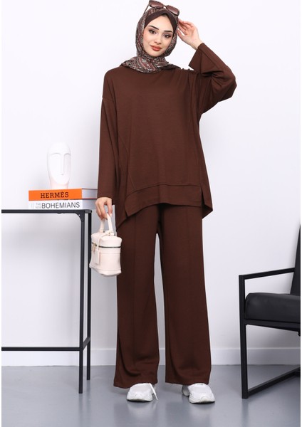Kahverengi Ön Detaylı Modal Tunik Pantolonlu Takım fiyatları