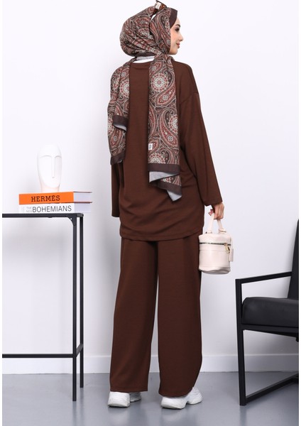 Kahverengi Ön Detaylı Modal Tunik Pantolonlu Takım fırsatları