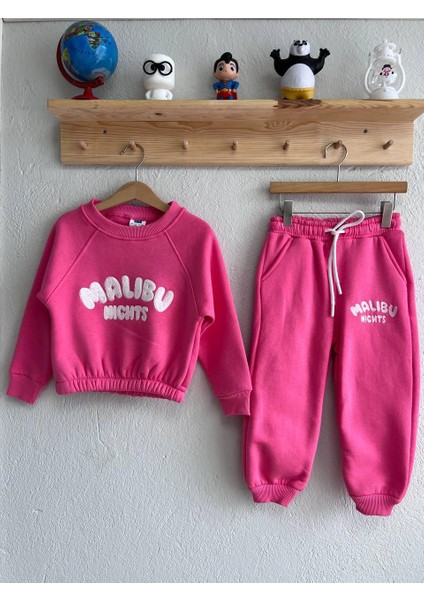 Malibu Detaylı 3 Iplik Şardonlu Kız Çocuk Takım