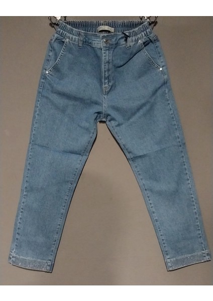 Kadın Paça Taş Detay Beli Lastikli Likralı Üst Düzey Büyük Beden Pantolon fiyatları