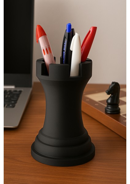 Satranç Kulesi Şeklinde 3D Baskı Kalemlik – Şık ve Fonksiyonel Masa Üstü Düzenleyici modelleri