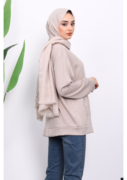 Taş Kapşonlu Fermuarlı Modal Sweat Hırka fırsatları