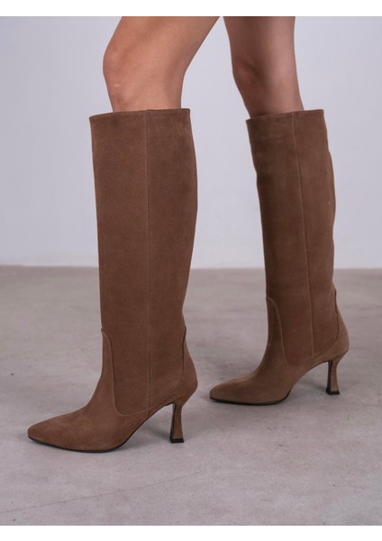 Ambra Camel Süet Hakiki Deri Kadın Çizme fiyatları