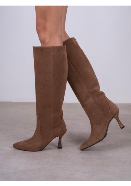 Ambra Camel Süet Hakiki Deri Kadın Çizme fırsatları